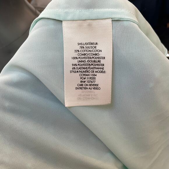 Alice + Olivia Katie Faux Wrap Swiss Dot Mini Dress Silk Blend Green Women's 4 - Picture 4 of 5